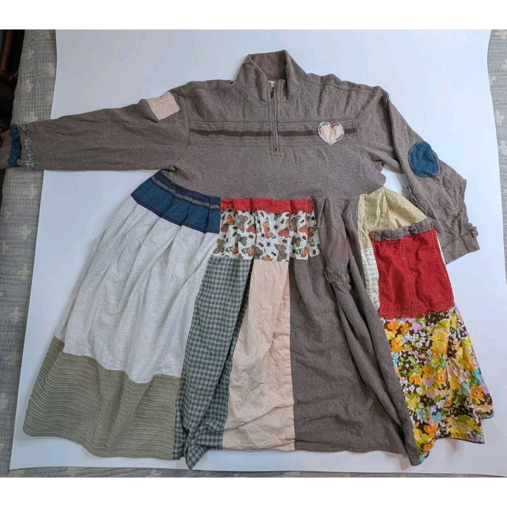 One Of A Kind Boho Handmade Babydoll Dress Size L - Picture 2 of 9